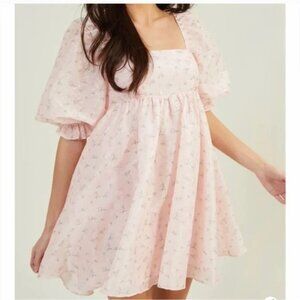Thirty Thirty LA Floral Babydoll Mini Puff Sleeve Dress - Size L